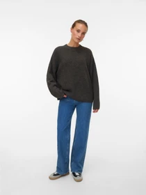 Свитры и кардиганы Vero Moda BOOM LS O-NECK PULLOVER модель 10320463_Chocolate Torte MELANGE Фото
