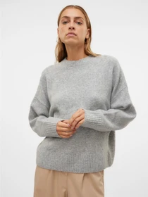 Свитры и кардиганы Vero Moda BOOM LS O-NECK PULLOVER модель 10320463_Light Grey Melange Фото
