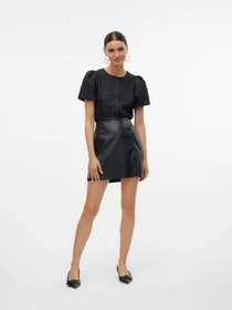 Юбки Vero Moda NELLY HR SHORT PL SKIRT модель 10322469_Black Фото