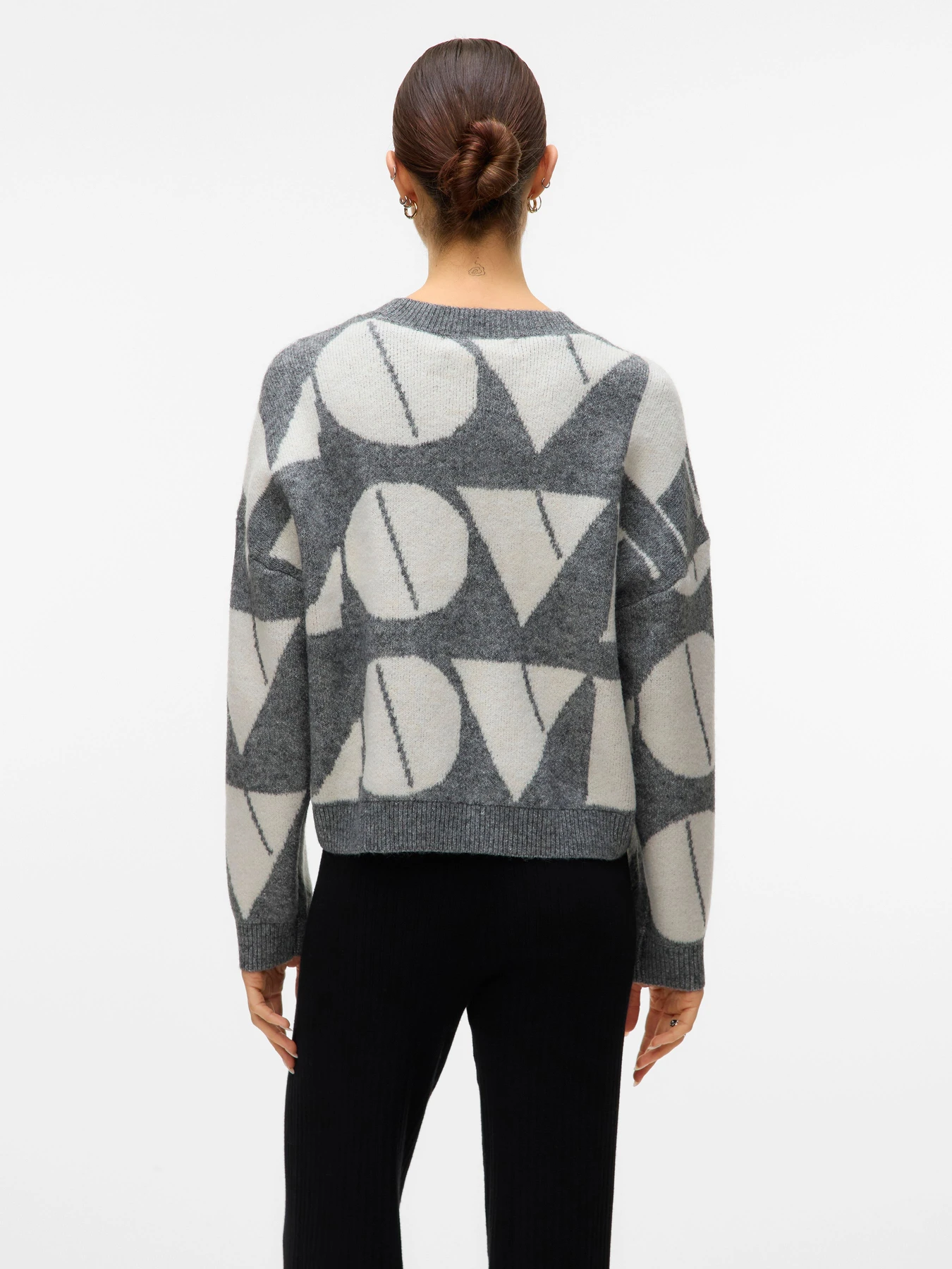 Свитры и кардиганы Vero Moda LOVE LS O-NECK PULLOVER модель 10331432_Medium Grey Melange W. BIR Фото