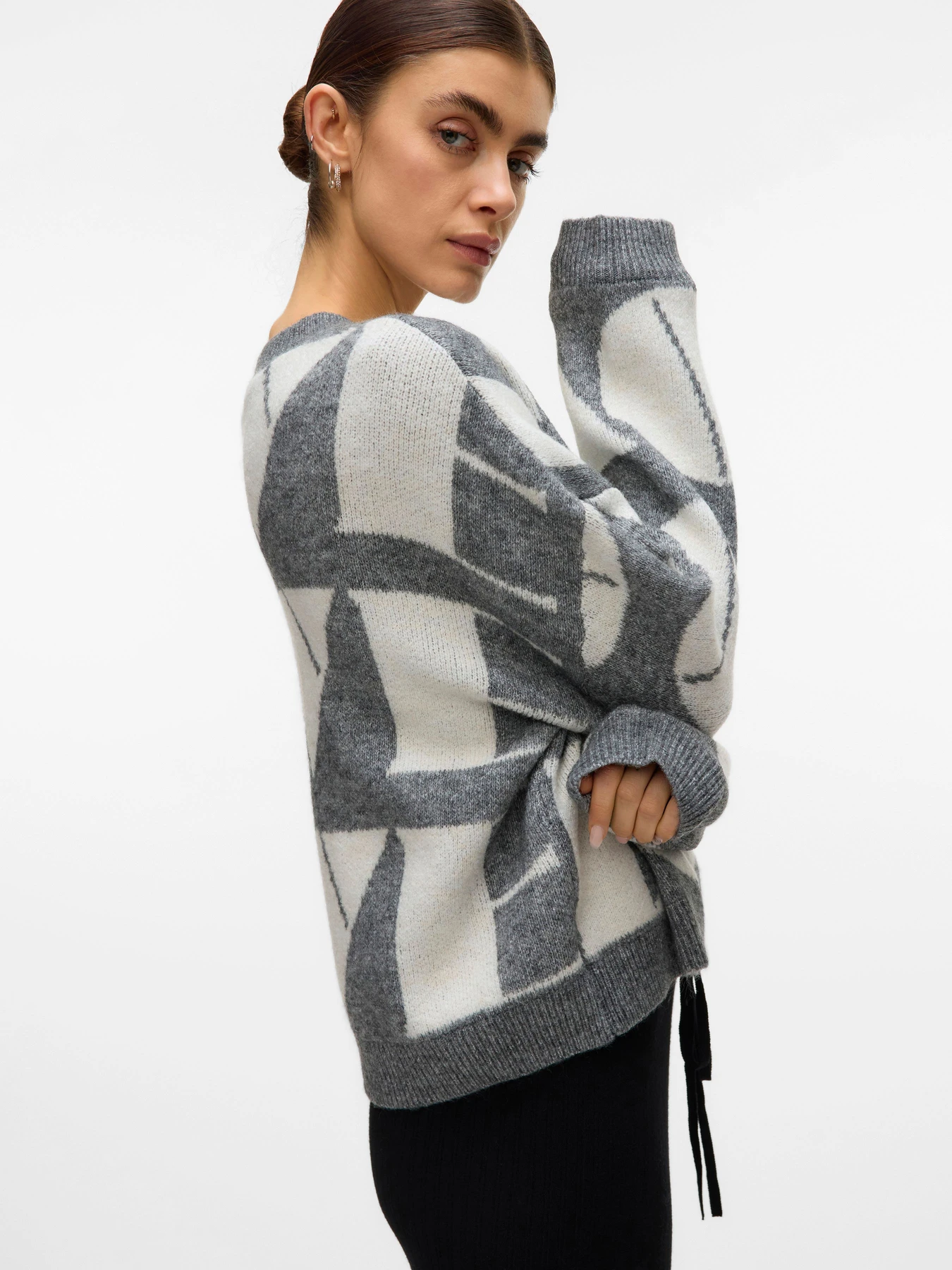 Свитры и кардиганы Vero Moda LOVE LS O-NECK PULLOVER модель 10331432_Medium Grey Melange W. BIR Фото
