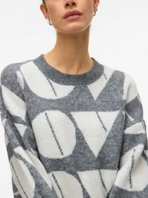 Свитры и кардиганы Vero Moda LOVE LS O-NECK PULLOVER модель 10331432_Medium Grey Melange W. BIR Фото