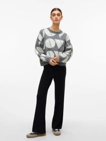 Свитры и кардиганы Vero Moda LOVE LS O-NECK PULLOVER модель 10331432_Medium Grey Melange W. BIR Фото