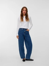 Джинсы Vero Moda BILLIE HR BARREL ANK JS модель 10337318_Medium Blue Denim Фото