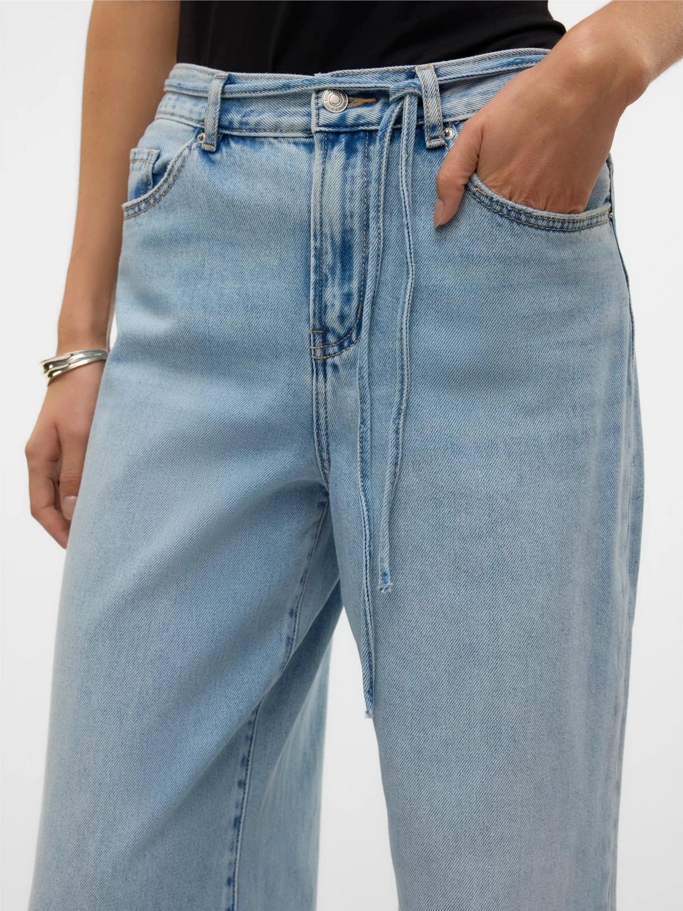 Джинсы Vero Moda WIEN MR WIDE BELT JEANS модель 10338133_Light Blue Denim Фото