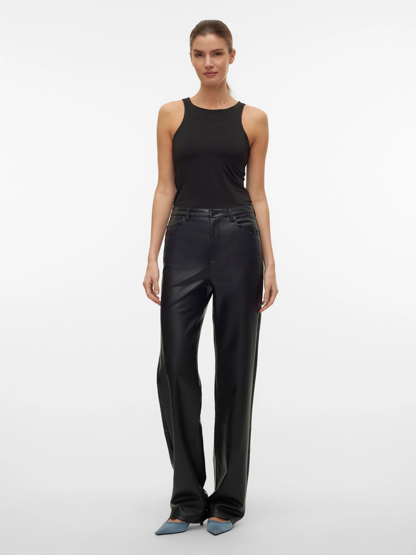 Штани Vero Moda TESSA HR WIDE PL PANTS модель 10310878_Black Штани Vero Moda TESSA HR WIDE PL PANTS модель 10310878_Black Фото