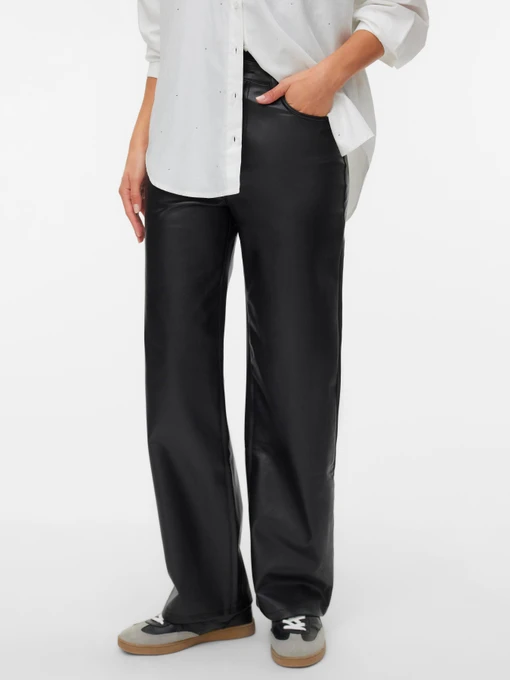 Брюки Vero Moda TESSA HR WIDE PL PANTS модель 10310878_Black Фото