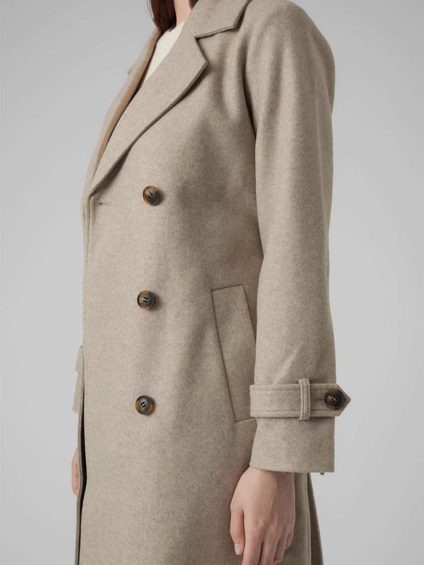 Пальто и плащи Vero Moda FORTUNEVEGA LONG TRENCHCOAT модель 10289870_Silver Mink MELANGE Пальто и плащи Vero Moda FORTUNEVEGA LONG TRENCHCOAT модель 10289870_Silver Mink MELANGE Фото