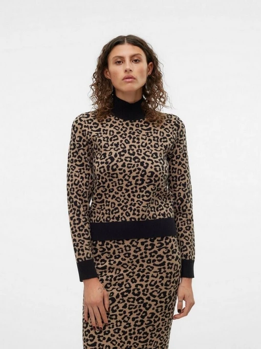 Светри та кардигани Vero Moda VMARIA ART LS HIGH-NECK PULLOV модель 10314509_Black W. SILVER MINK ( NEW Фото