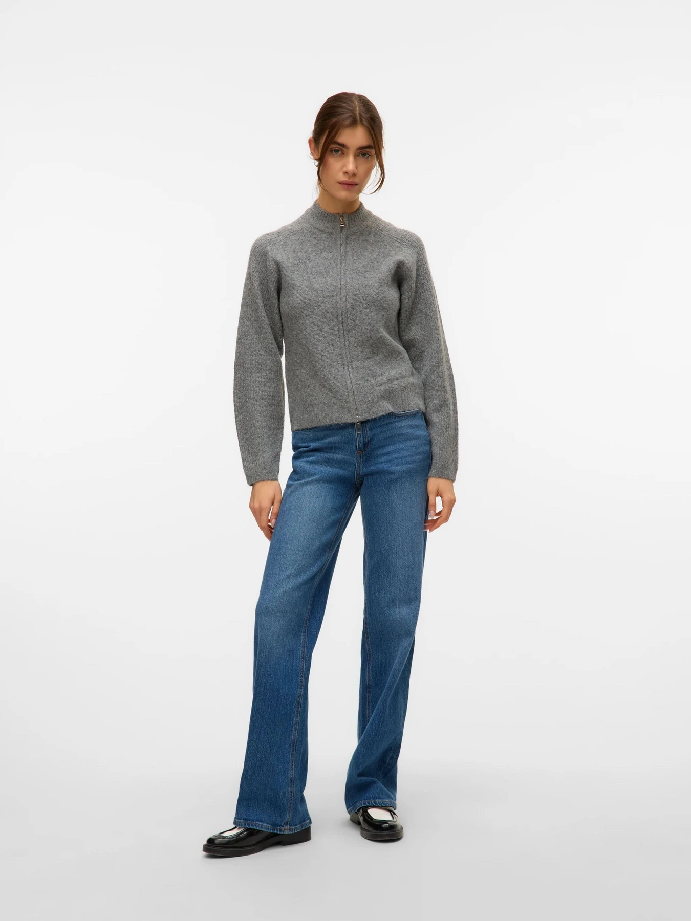 Светри та кардигани Vero Moda BANG LS HIGH NECK ZIP CARDIGAN модель 10331259_Medium Grey Melange Светри та кардигани Vero Moda BANG LS HIGH NECK ZIP CARDIGAN модель 10331259_Medium Grey Melange Фото