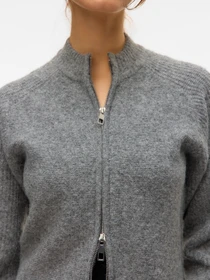 Светри та кардигани Vero Moda BANG LS HIGH NECK ZIP CARDIGAN модель 10331259_Medium Grey Melange Фото
