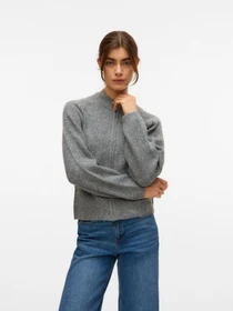 Светри та кардигани Vero Moda BANG LS HIGH NECK ZIP CARDIGAN модель 10331259_Medium Grey Melange Фото