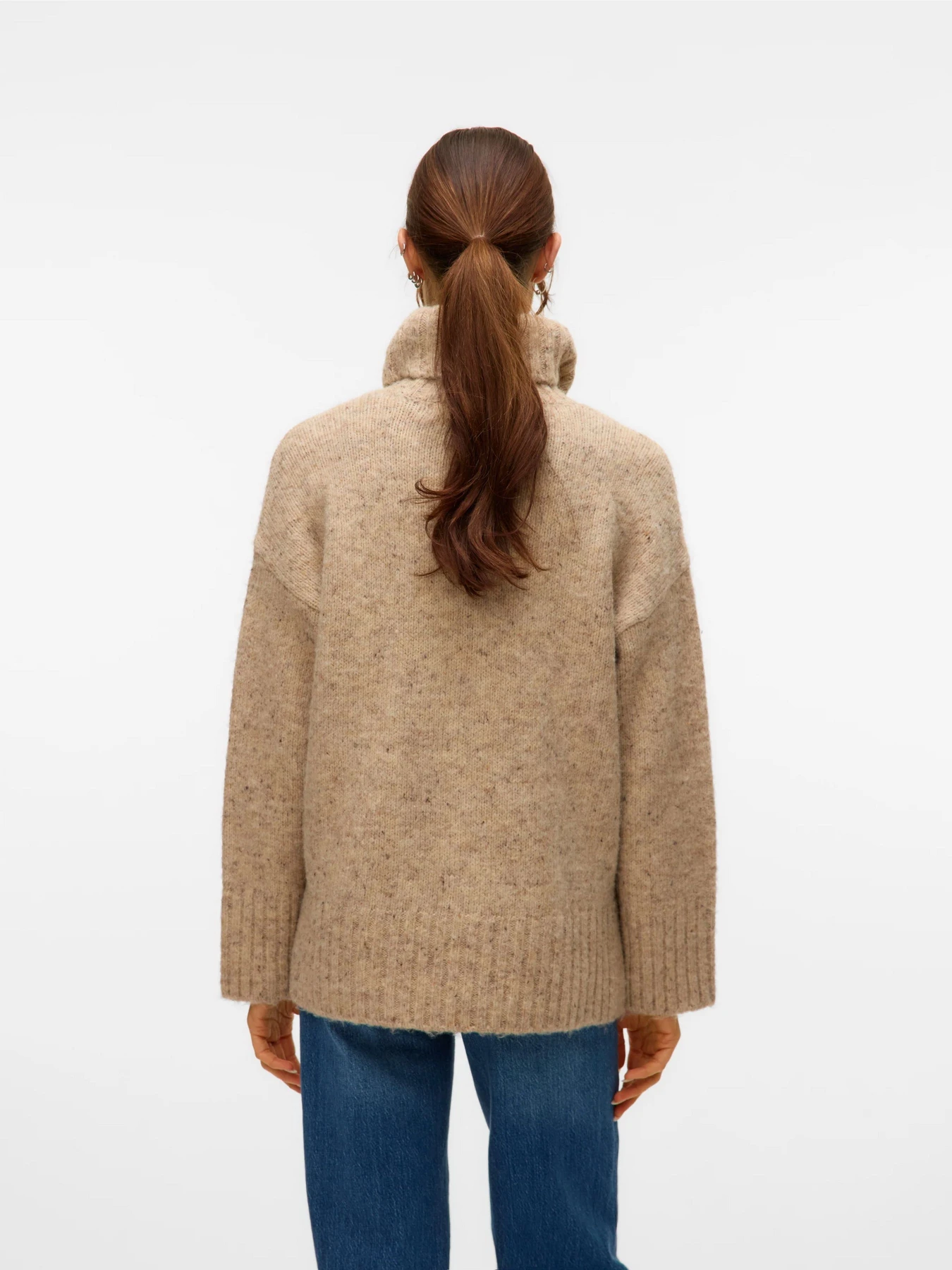 Свитры и кардиганы Vero Moda INGRID LS ROLL NECK PULLOVER модель 10331348_Silver Mink W. MELANGE LL1 Фото