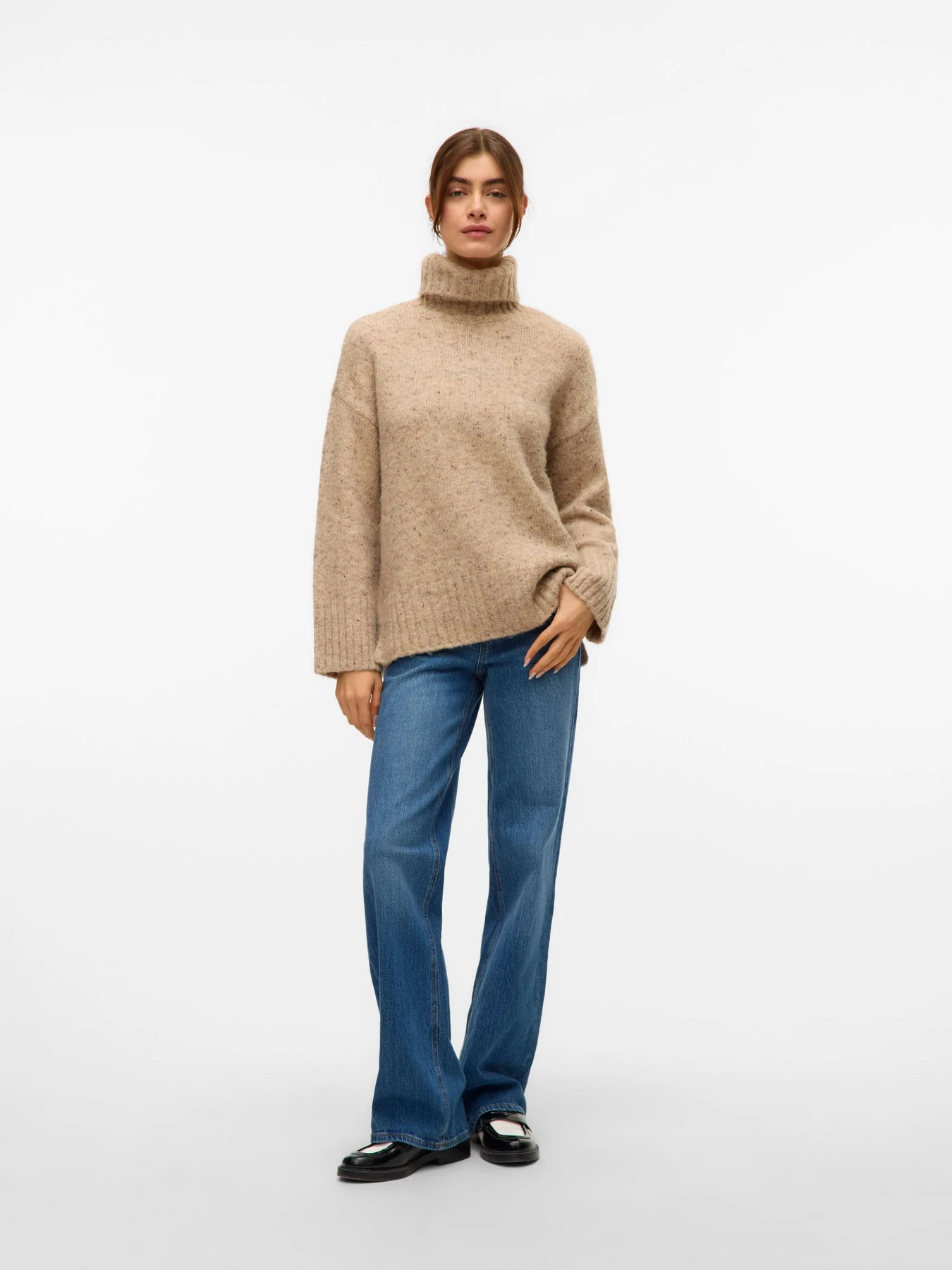 Свитры и кардиганы Vero Moda INGRID LS ROLL NECK PULLOVER модель 10331348_Silver Mink W. MELANGE LL1 Фото