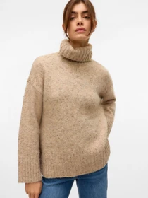 Свитры и кардиганы Vero Moda INGRID LS ROLL NECK PULLOVER модель 10331348_Silver Mink W. MELANGE LL1 Фото