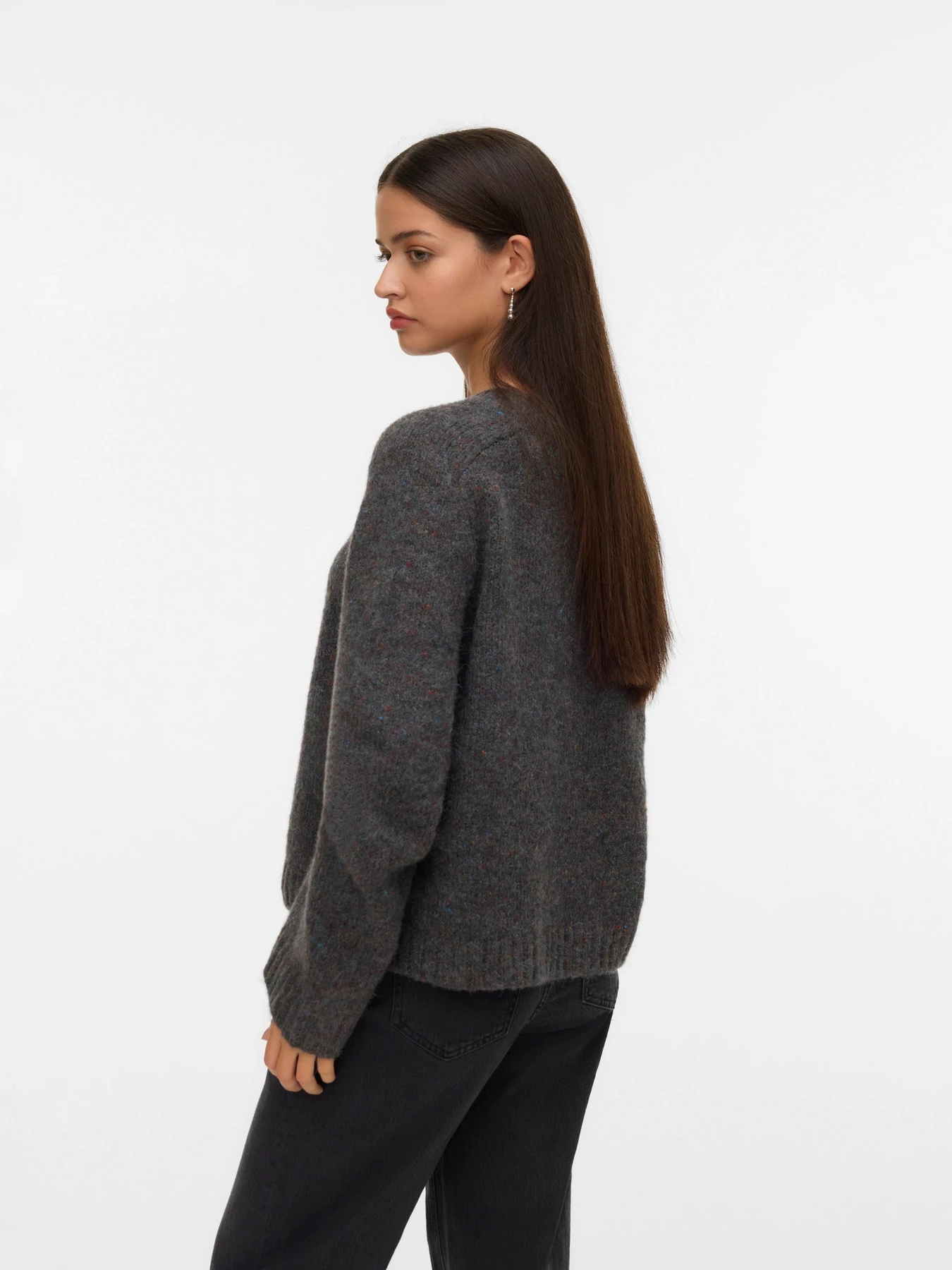 Свитры и кардиганы Vero Moda INGRID LS O-NECK PULLOVER модель 10331365_Dark Grey Melange LL 51 FR Свитры и кардиганы Vero Moda INGRID LS O-NECK PULLOVER модель 10331365_Dark Grey Melange LL 51 FR Фото