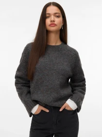 Свитры и кардиганы Vero Moda INGRID LS O-NECK PULLOVER модель 10331365_Dark Grey Melange LL 51 FR Фото