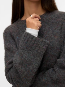 Свитры и кардиганы Vero Moda INGRID LS O-NECK PULLOVER модель 10331365_Dark Grey Melange LL 51 FR Фото