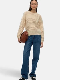 Светри та кардигани Vero Moda LEO LS O-NECK PULLOVER модель 10331890_Birch Фото