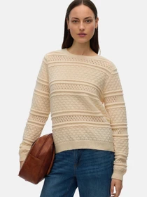 Светри та кардигани Vero Moda LEO LS O-NECK PULLOVER модель 10331890_Birch Фото