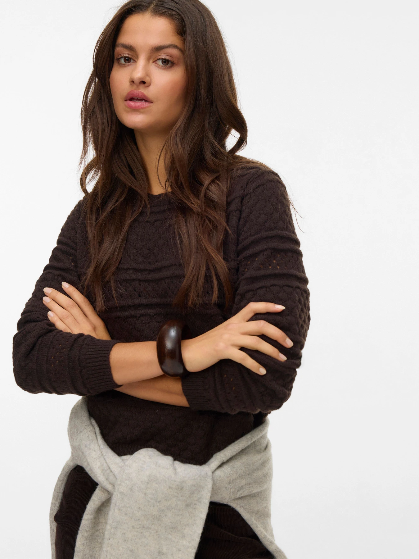 Светри та кардигани Vero Moda LEO LS O-NECK PULLOVER модель 10331890_Chocolate Torte Фото