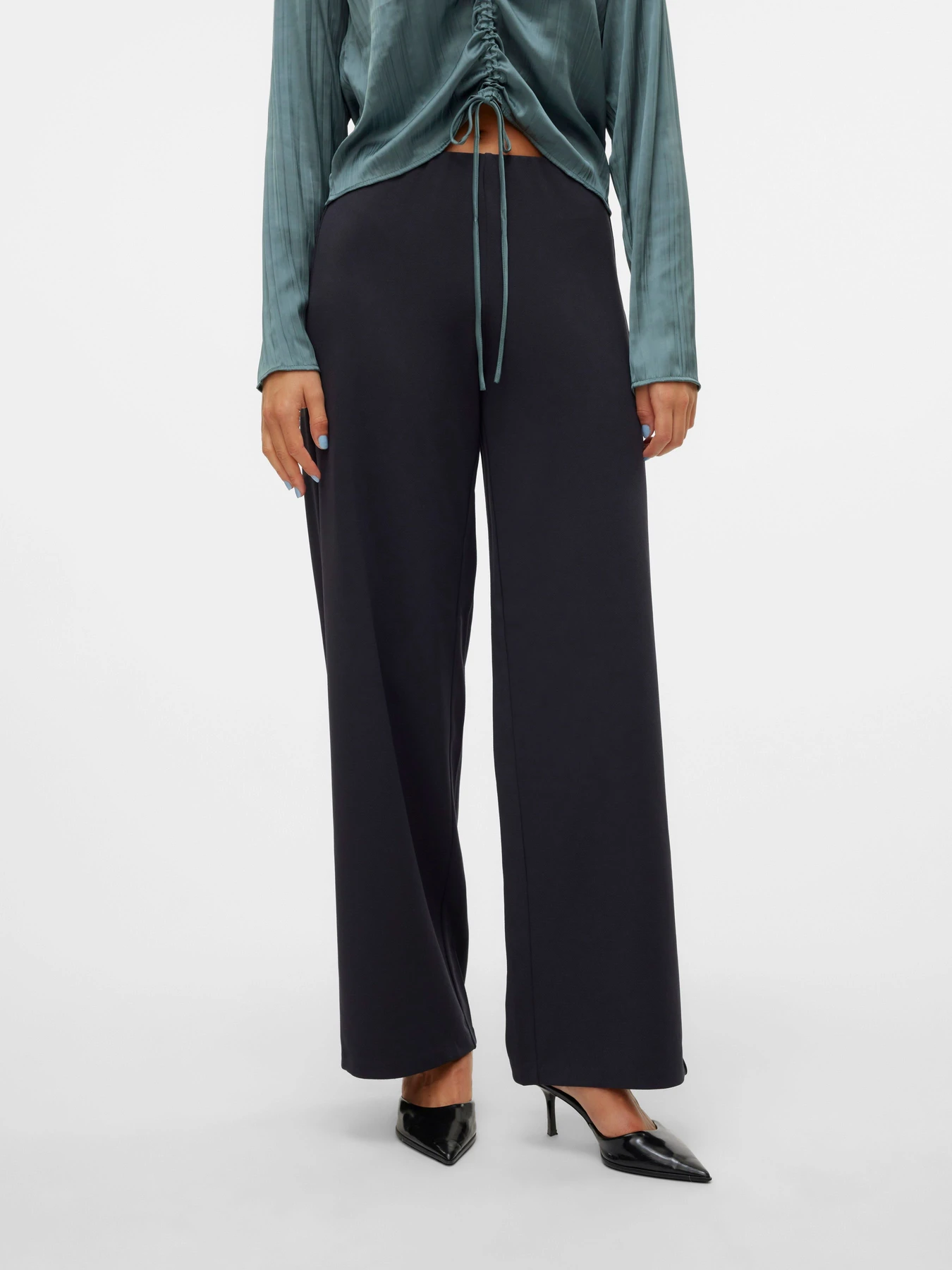 Штани Vero Moda BERLIN ZAMIRA MW WIDE PANT модель 10318454_Blue Graphite Фото