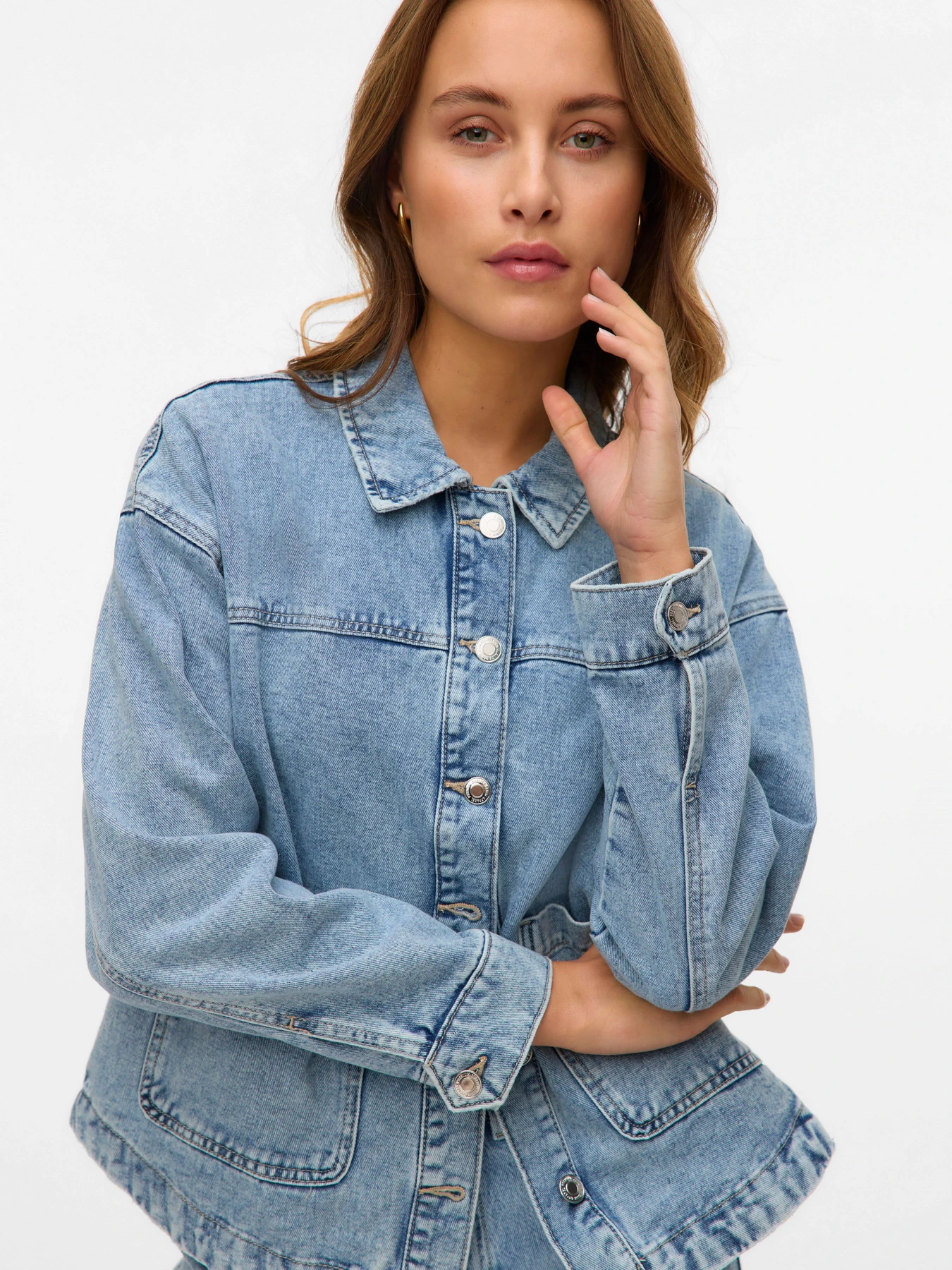 Куртки та дублянки Vero Moda JAMIE LS DENIM SHACKET MIX GA модель 10331693_Light Blue Denim Фото