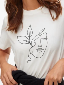 Футболки и поло Vero Moda THEA METTE SS TOP модель 10346290_Snow White LEAF LADY Фото
