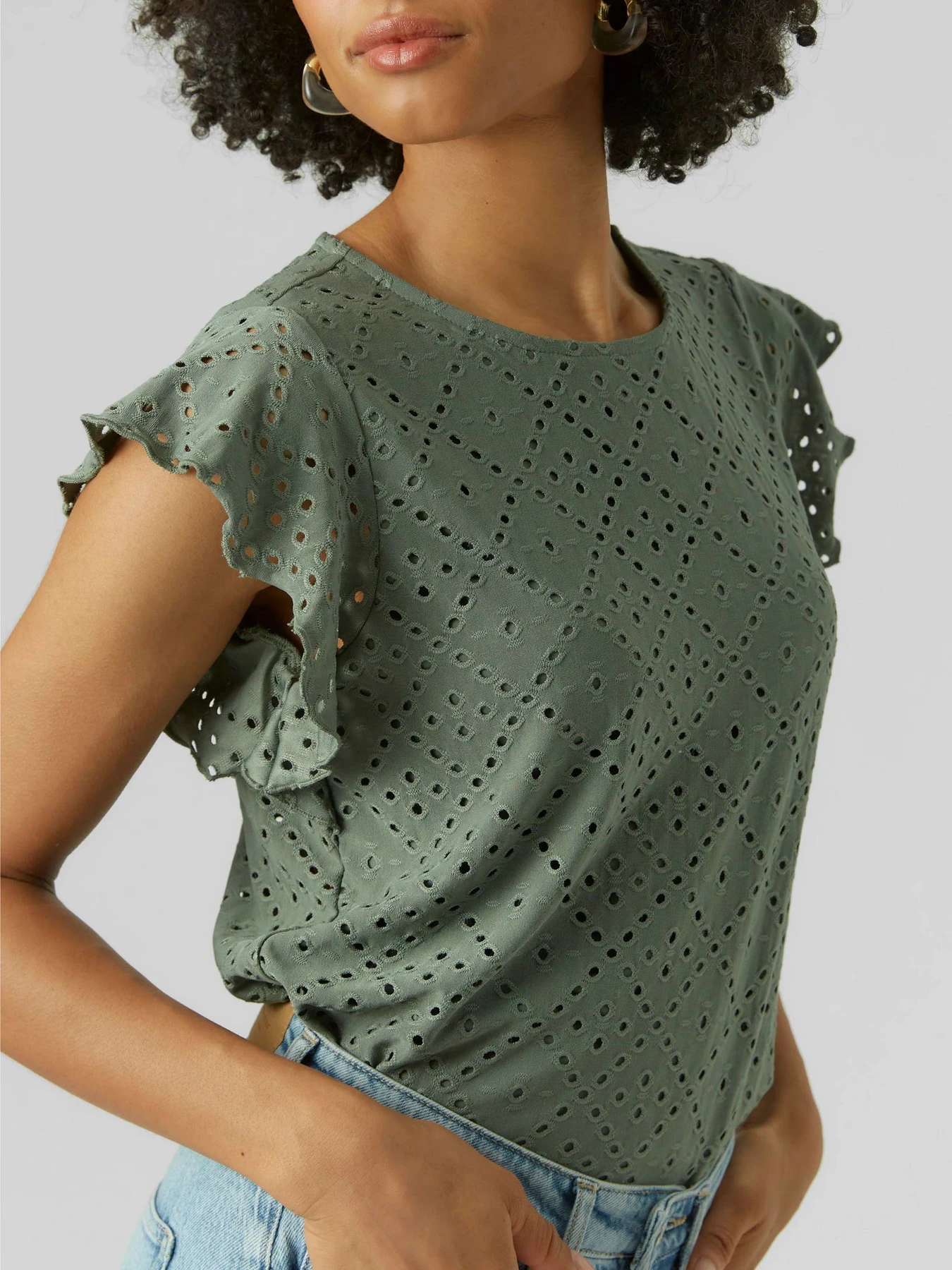 Футболки и поло Vero Moda TASSA SL FRILL TOP модель 10286067_Laurel Wreath Футболки и поло Vero Moda TASSA SL FRILL TOP модель 10286067_Laurel Wreath Фото