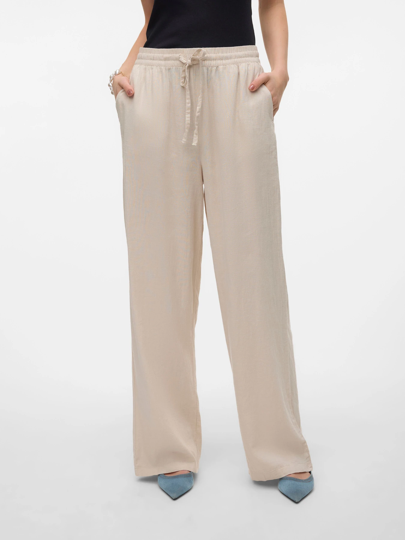 Штани Vero Moda LINN HW PANTS WVN модель 10305091_Moonbeam Штани Vero Moda LINN HW PANTS WVN модель 10305091_Moonbeam Фото