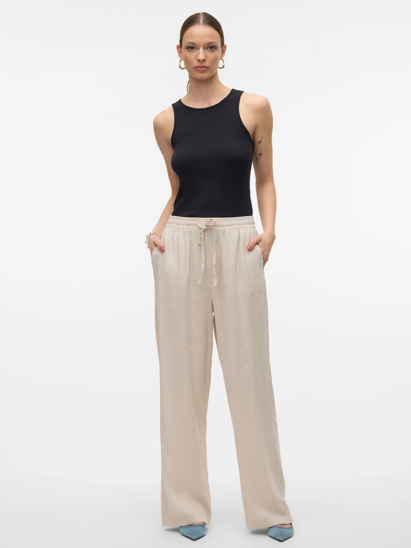 Штани Vero Moda LINN HW PANTS WVN модель 10305091_Moonbeam Штани Vero Moda LINN HW PANTS WVN модель 10305091_Moonbeam Фото