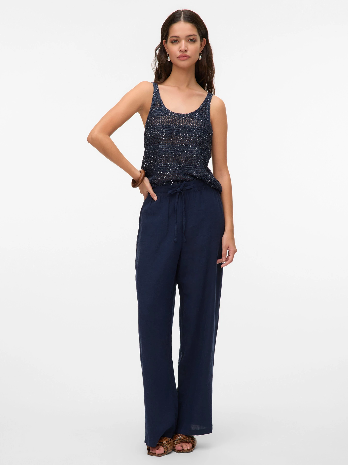 Штани Vero Moda LINN HW PANTS WVN модель 10305091_Navy Blazer Штани Vero Moda LINN HW PANTS WVN модель 10305091_Navy Blazer Фото