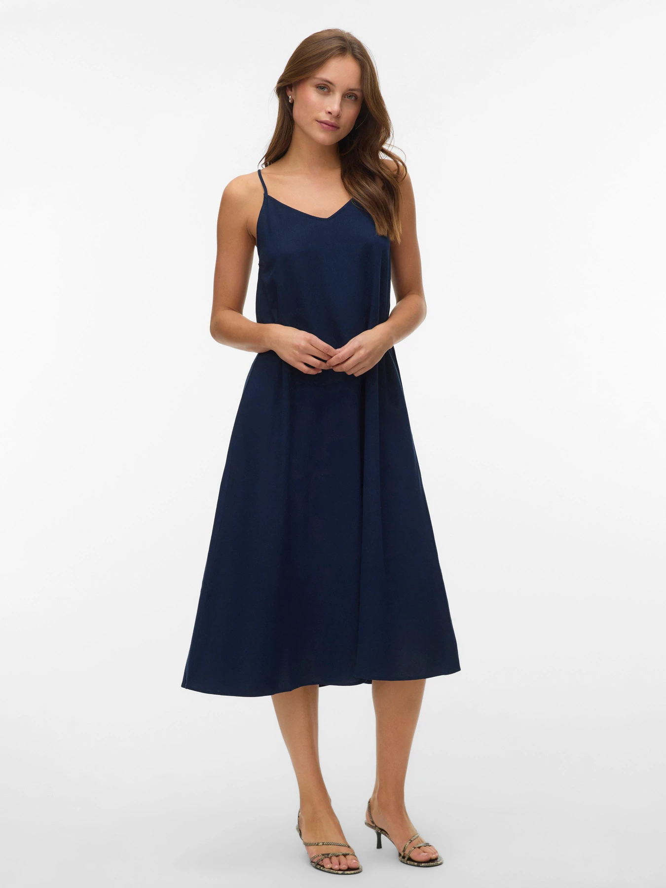 Платья Vero Moda JESMILO CALF SINGLET DRESS модель 10340519_Navy Blazer Фото