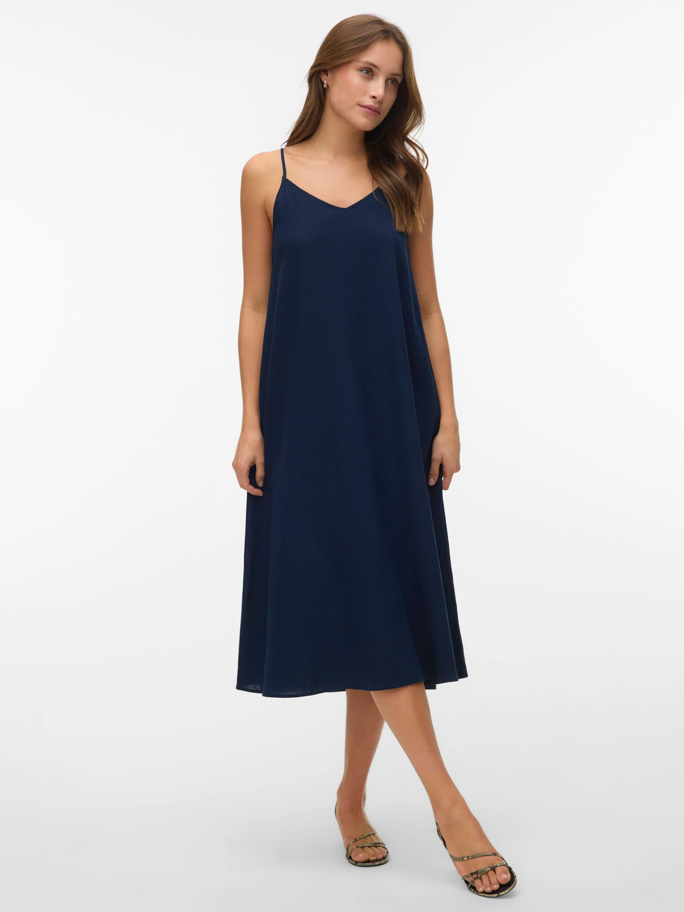 Платья Vero Moda JESMILO CALF SINGLET DRESS модель 10340519_Navy Blazer Фото