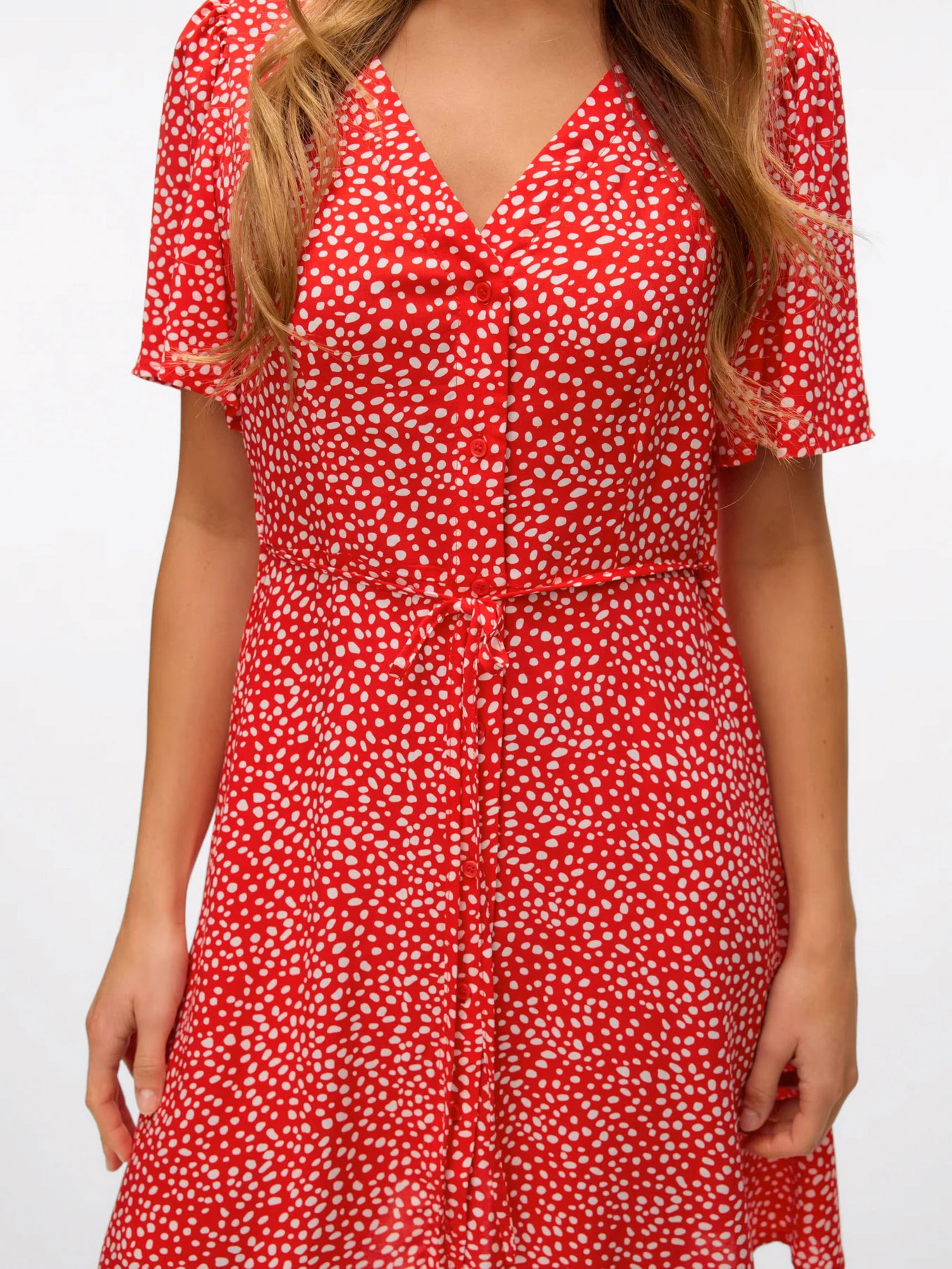 Сукні Vero Moda ALBA SS SHORT DRESS модель 10292845_Fiery Red Joey Dot Фото