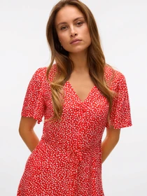 Платья Vero Moda ALBA SS SHORT DRESS модель 10292845_Fiery Red Joey Dot Фото