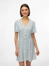 Платья Vero Moda ALBA SS SHORT DRESS модель 10292845_Snow White Blue Brooke Фото