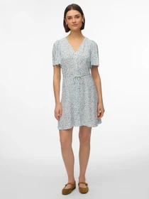 Платья Vero Moda ALBA SS SHORT DRESS модель 10292845_Snow White Blue Brooke Фото