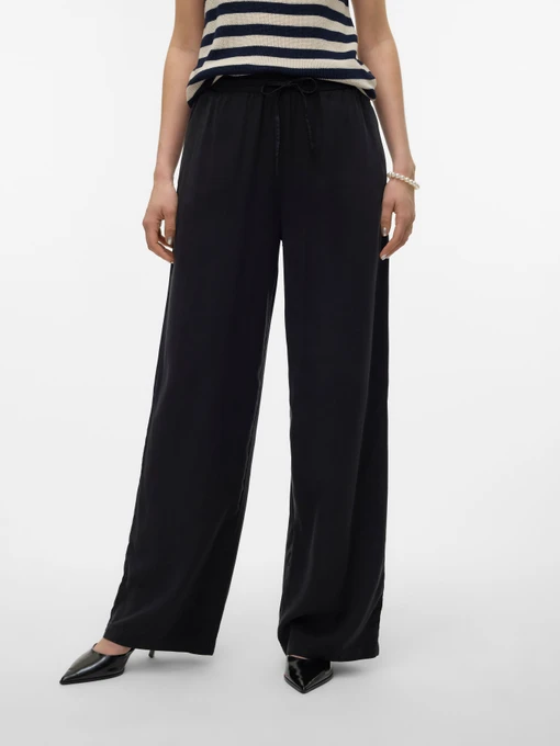 Брюки Vero Moda BREE HW LONG LOOSE TENCEL PANT модель 10304898_Black Denim Фото