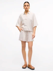 Сорочки Vero Moda LINN 2/4 SHORT SHIRT модель 10306820_Moonbeam Фото