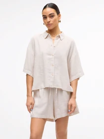 Рубашки Vero Moda LINN 2/4 SHORT SHIRT модель 10306820_Moonbeam Фото