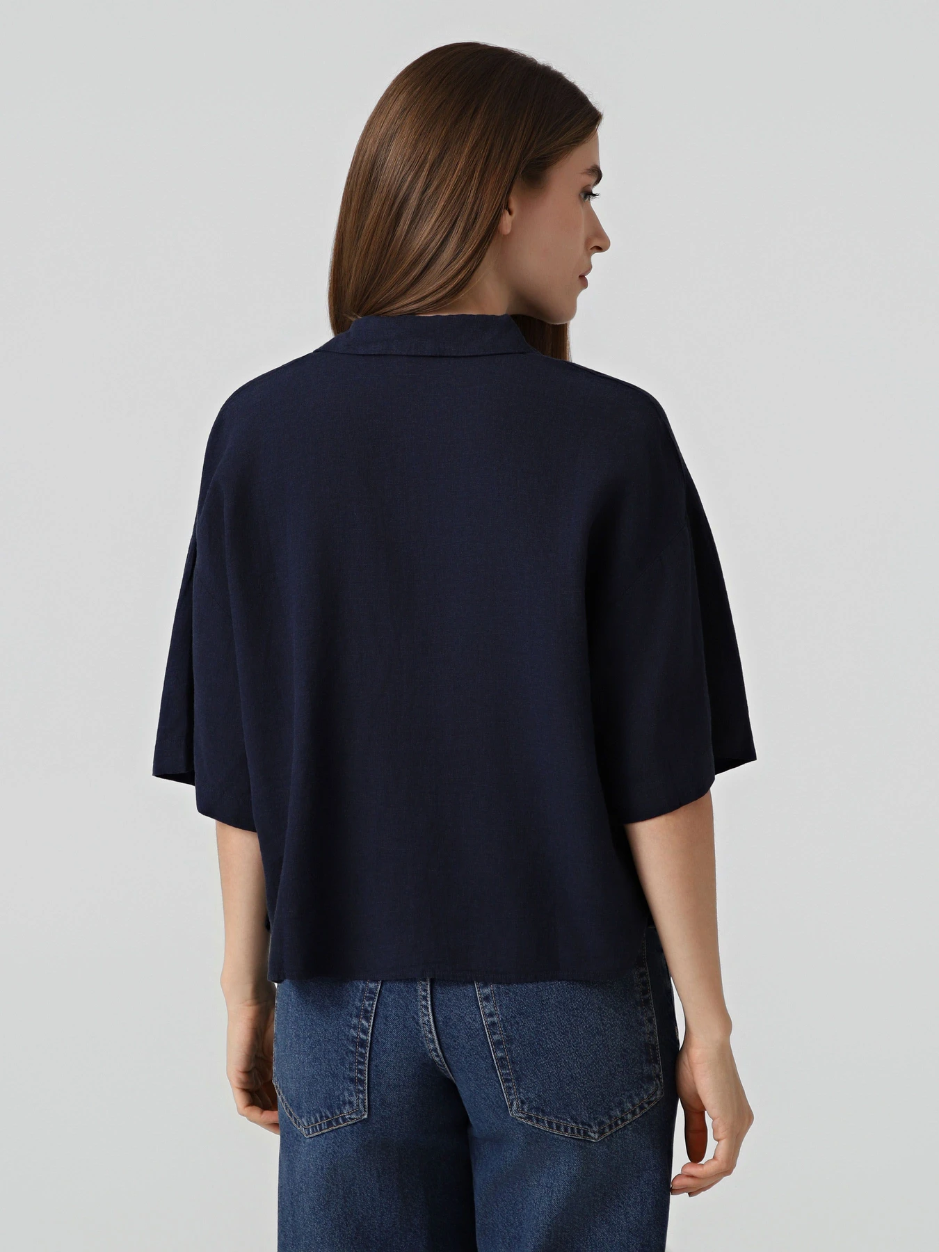 Сорочки Vero Moda LINN 2/4 SHORT SHIRT модель 10306820_Navy Blazer Фото