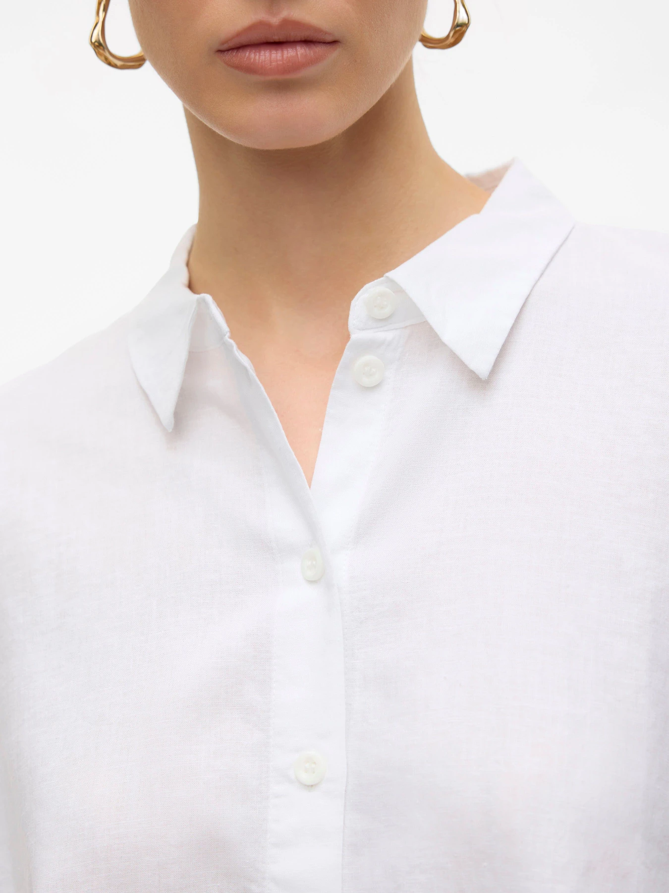 Сорочки Vero Moda LINN 2/4 SHORT SHIRT модель 10306820_Snow White Фото