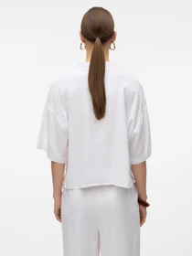 Сорочки Vero Moda LINN 2/4 SHORT SHIRT модель 10306820_Snow White Фото
