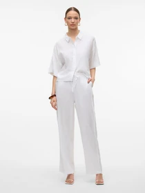 Сорочки Vero Moda LINN 2/4 SHORT SHIRT модель 10306820_Snow White Фото