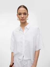 Сорочки Vero Moda LINN 2/4 SHORT SHIRT модель 10306820_Snow White Фото