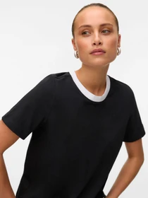Футболки і поло Vero Moda PAULINA SS T-SHIRT модель 10316991_Black Bright White Necklin Фото