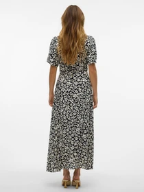 Платья Vero Moda ALBA SS CALF DRESS модель 10330301_Black Sussie Snow White Фото