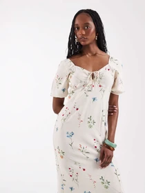 Платья Vero Moda JOSIE 2/4 TIE ANKLE DRESS модель 10341593_Birch Bina Фото