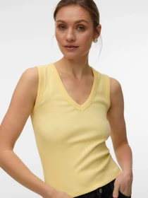 Футболки і поло Vero Moda CHLOE SHORT DEEP V-NECK TOP модель 10342916_Lemon Meringue Фото